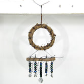Wall Hanging Wreath Glass Beads Twig Charms Tree of Life Triskele Spiral Bell Sun Handmade Sacred Space Protection | Woot & Hammy